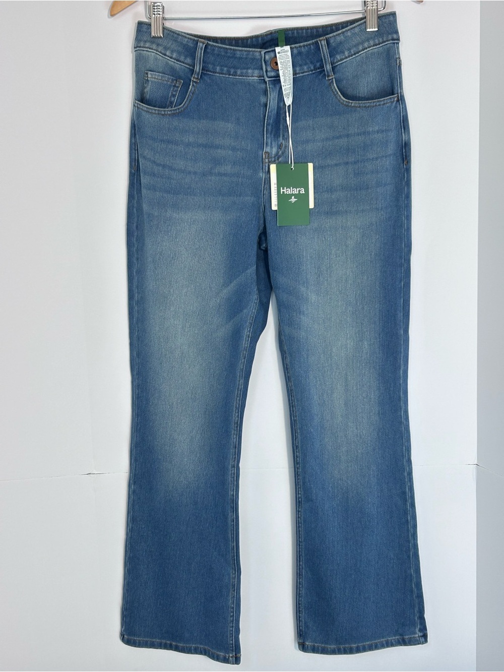 Halara Petite Flare Jeans Blue Stretch Denim Size M NWT